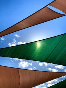 Backyard shade sails