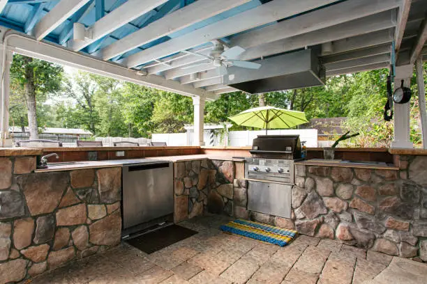 outdoor entertainment, outdoor kitchen