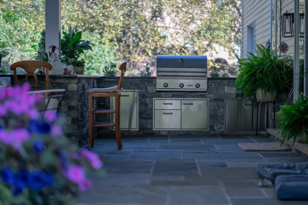Kitchen in backyard living space